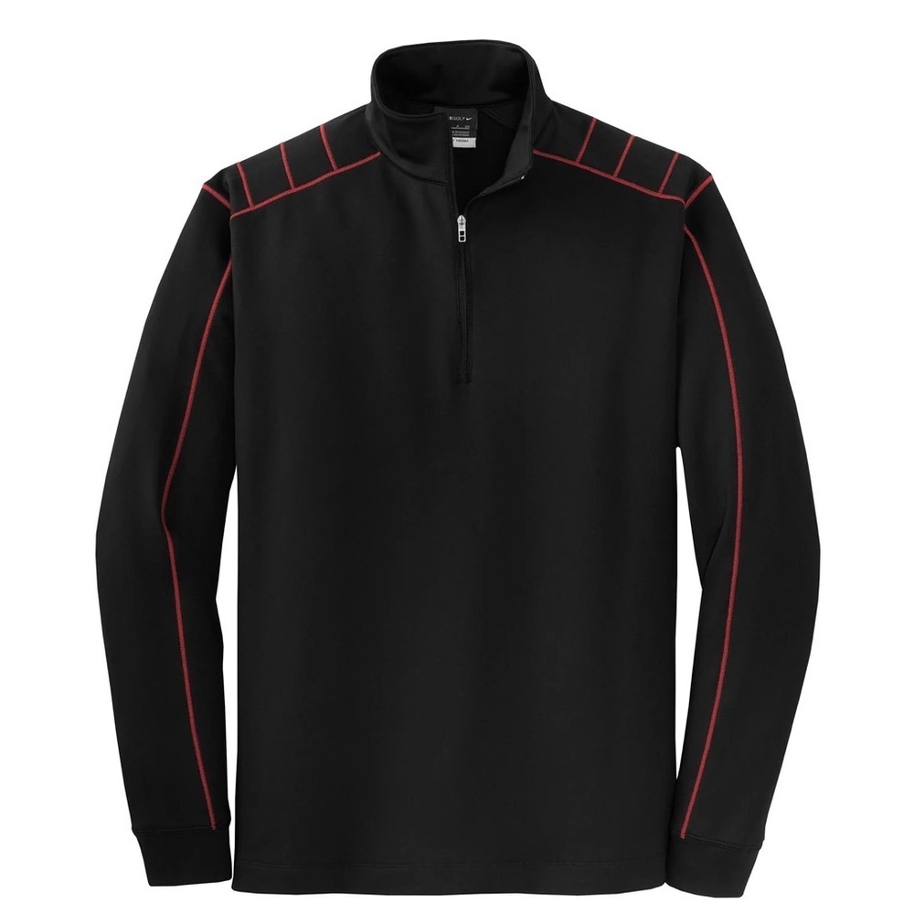 Nike Golf Mens Quarter Zip Pullover Black Red‎ | Small